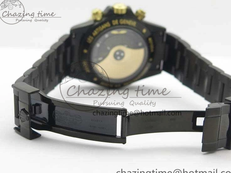 0415 Modern Daytona Kravitz YG DLC BP Maker Best Edition Black Dial On DLC Bracelet A4130 (Free Leather Strap) 3572